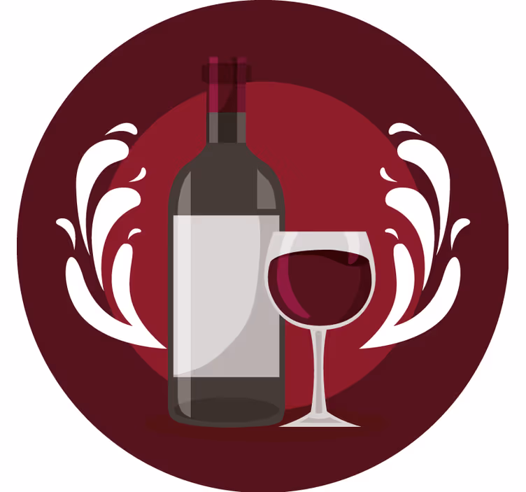Untersetzer Vintage Weinflasche mit glas - TenStickers