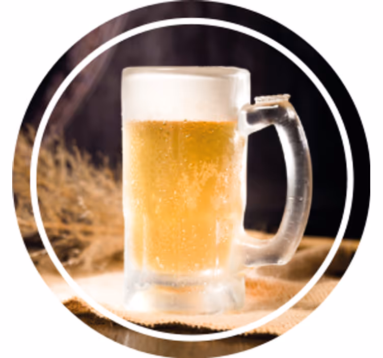 Untersetzer bier mit gekühltem becher und schaum - TenStickers