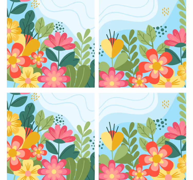 Untersetzer modern lebendige blumenkomposition - TenStickers