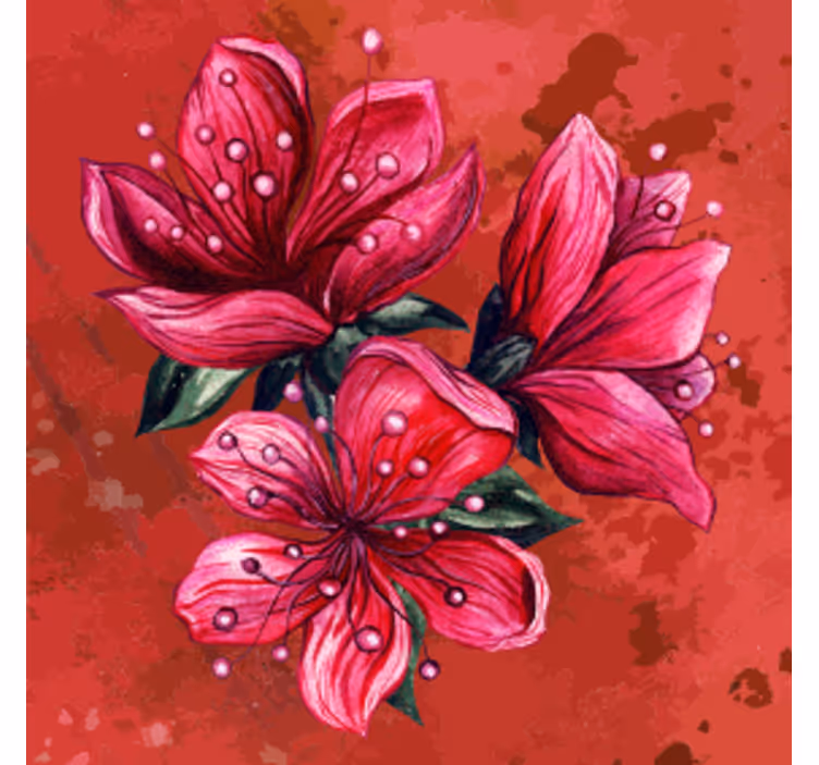 Untersetzer bier mit lebhaftem blumenarrangement - TenStickers