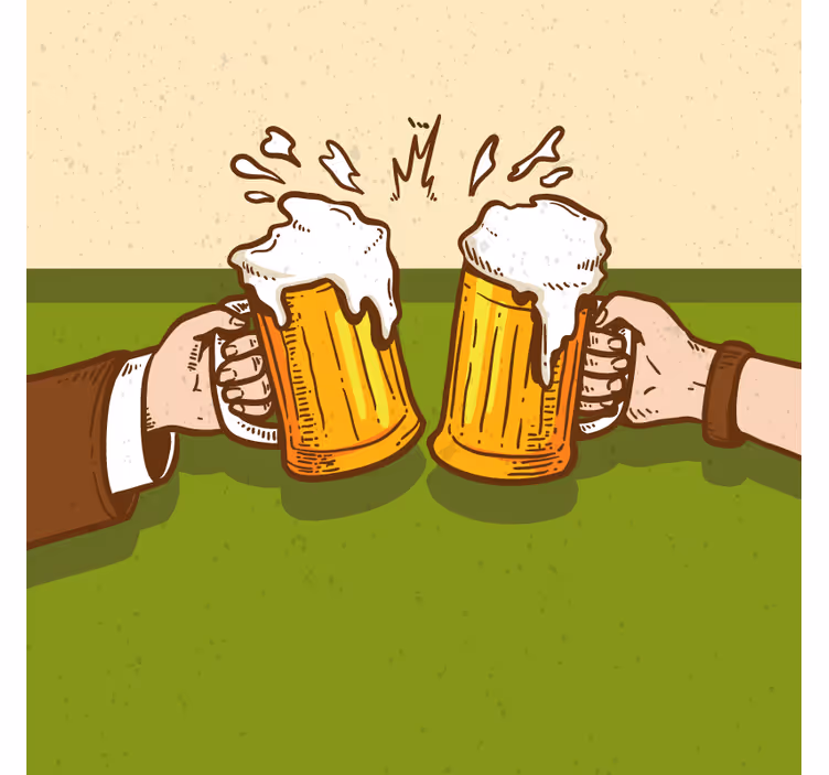 Untersetzer bier für anstoßende bierkrüge - TenStickers