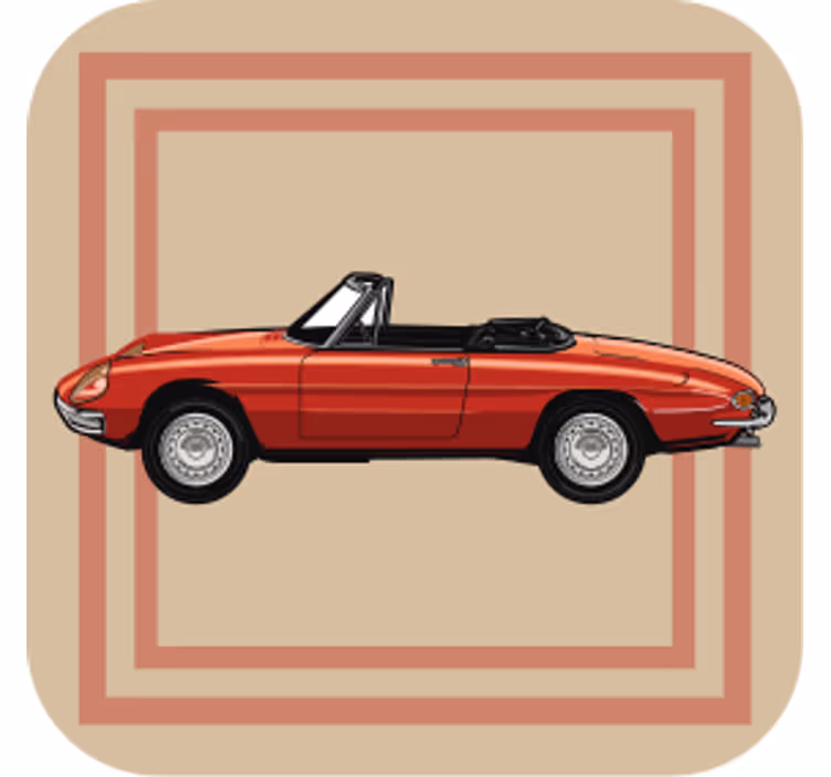 Vintage untersetzer mit klassischer cabriolet-illustration - TenStickers