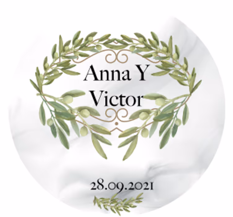 Bierdeckel hochzeit mit olivenkranz emblem - TenStickers