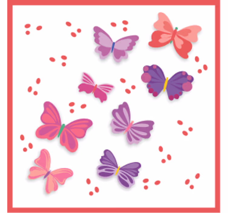 Untersetzer geek mit lebhaften schmetterlingsillustrationen - TenStickers