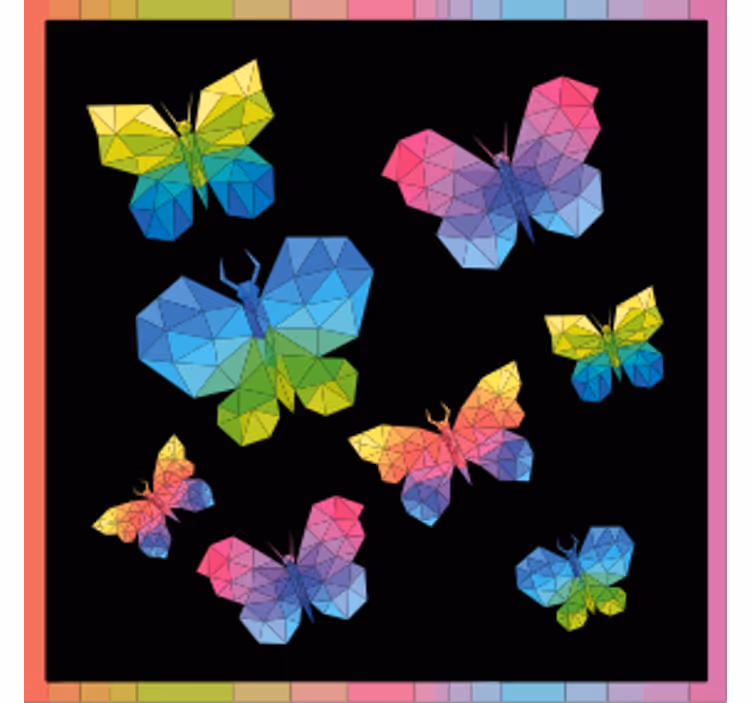 Untersetzer geek bunte geometrische schmetterlinge - TenStickers