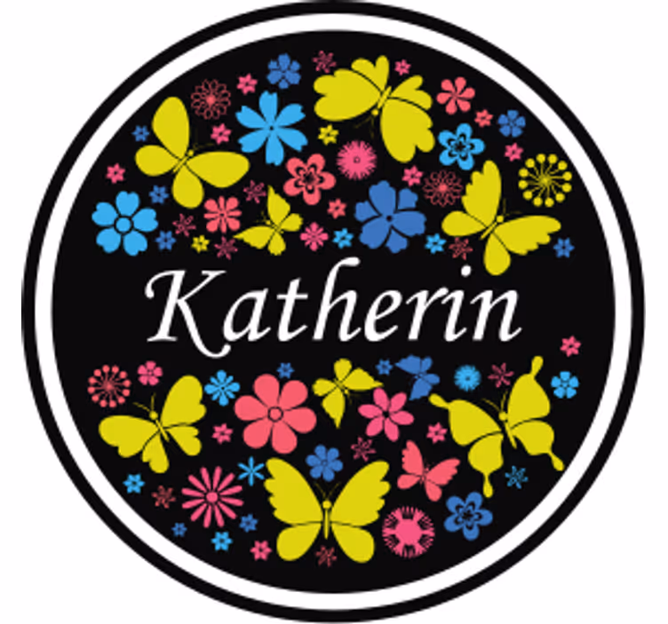 Personalisierte untersetzer mit floralem schmetterling - TenStickers