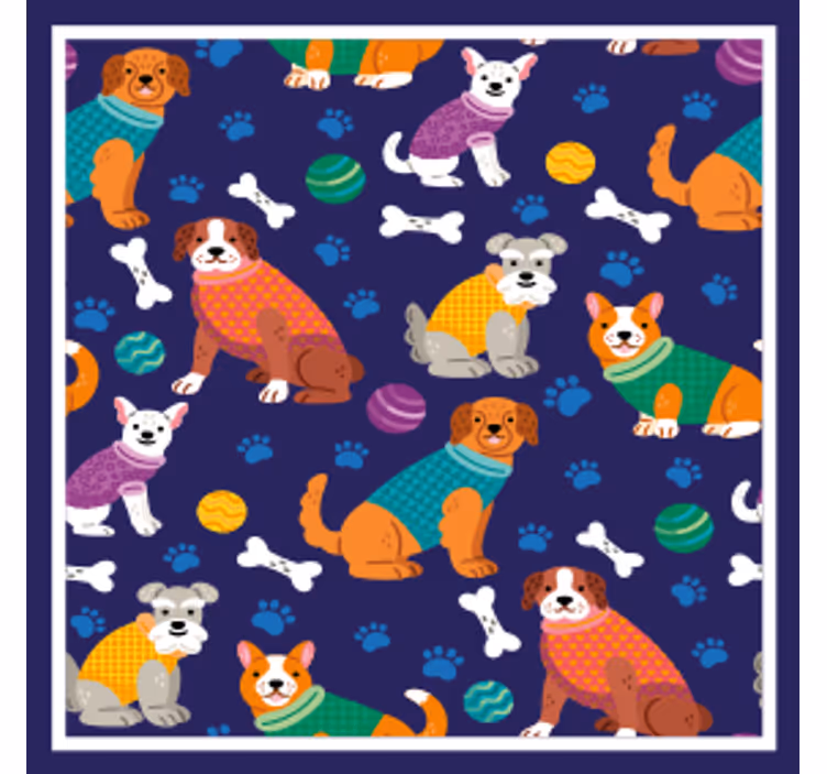 Personalisierte untersetzer mit bunten hundemustern - TenStickers