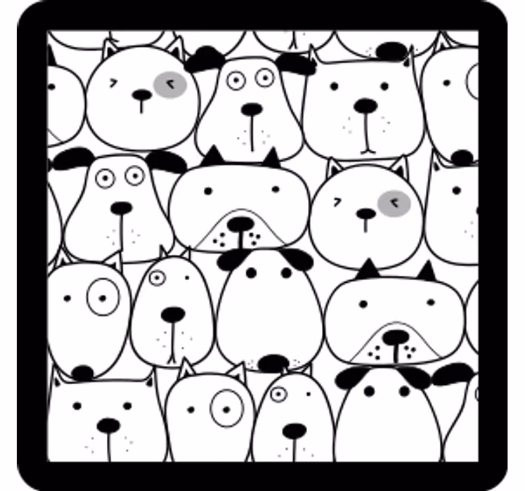 Untersetzer geek mit skurrilen hundegesichtern - TenStickers