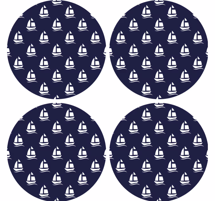 Untersetzer bier mit maritimem segelboot-motiv - TenStickers