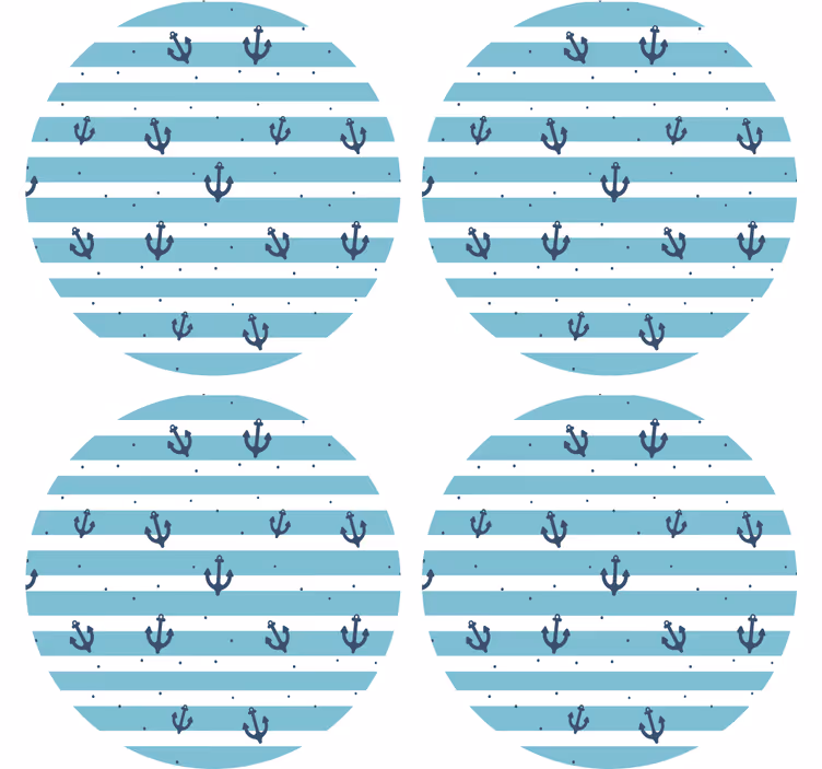 Untersetzer bier mit nautischem streifenanker-muster - TenStickers