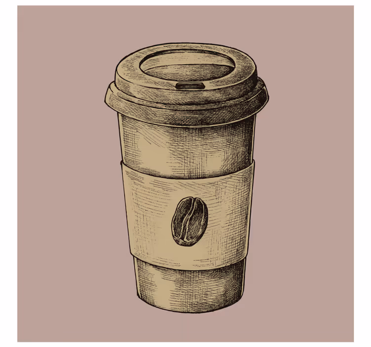 Vintage untersetzer mit illustriertem kaffeebecher - TenStickers