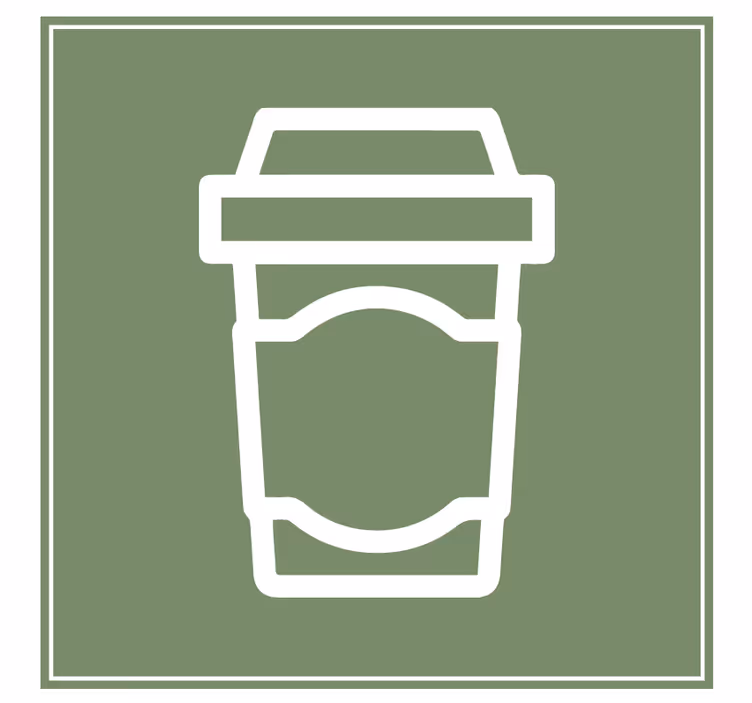 Untersetzer modern mit kaffeetassen-illustration - TenStickers