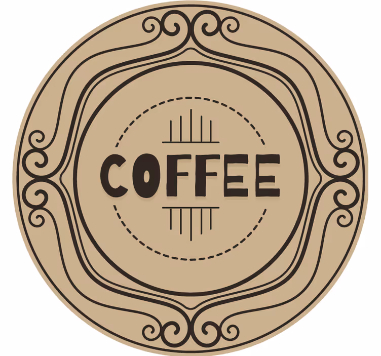 Personalisierte untersetzer elegantes kaffee emblem - TenStickers
