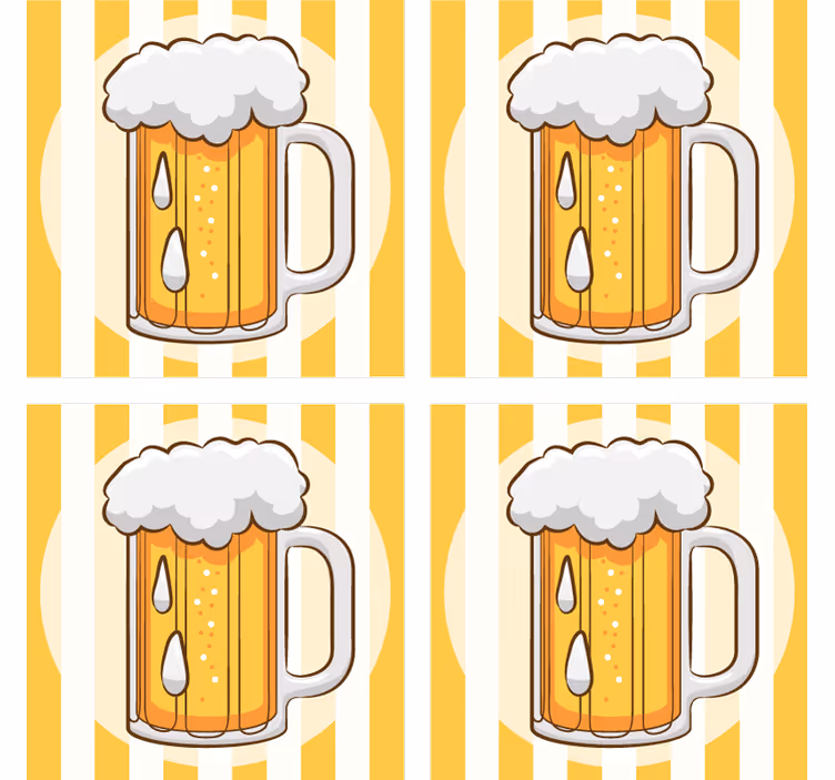 Untersetzer bier mit illustriertem bierkrug - TenStickers