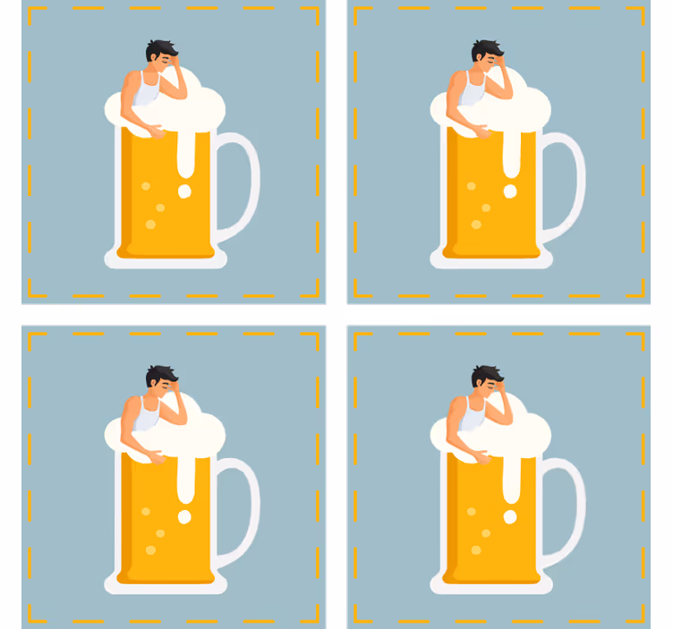 Untersetzer bier entspannende bierkrug illustration - TenStickers