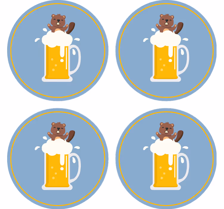 Untersetzer Bier Cartoon-biber - TenStickers
