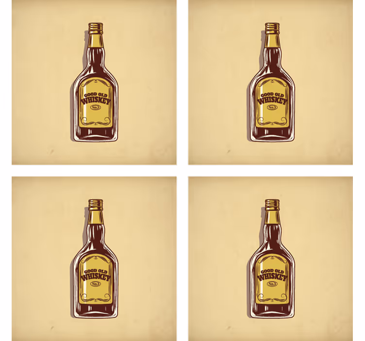Untersetzer bier für gute alte whiskeyflaschen - TenStickers