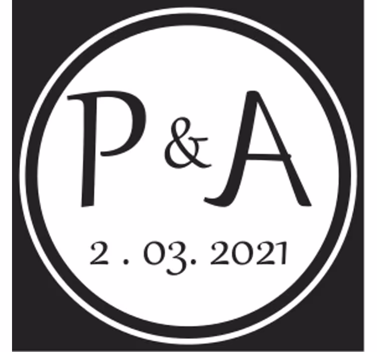 Personalisierte untersetzer mit monogramm initialen - TenStickers