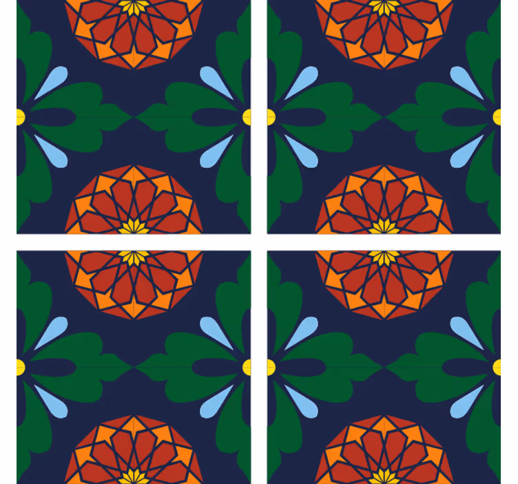 Untersetzer fliese mit lebendigem pflanzenmotiv - TenStickers