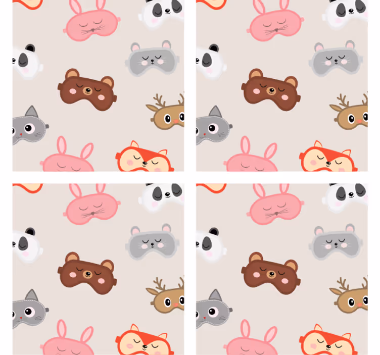 Untersetzer geek sammlung niedlicher tiergesichter - TenStickers