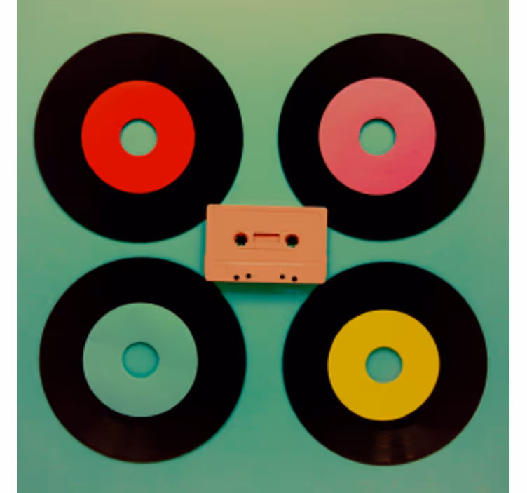 Untersetzer geek retro schallplatten set - TenStickers