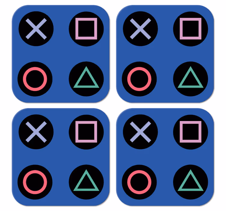 Untersetzer Freak Lustiges buntes playstation-muster - TenStickers