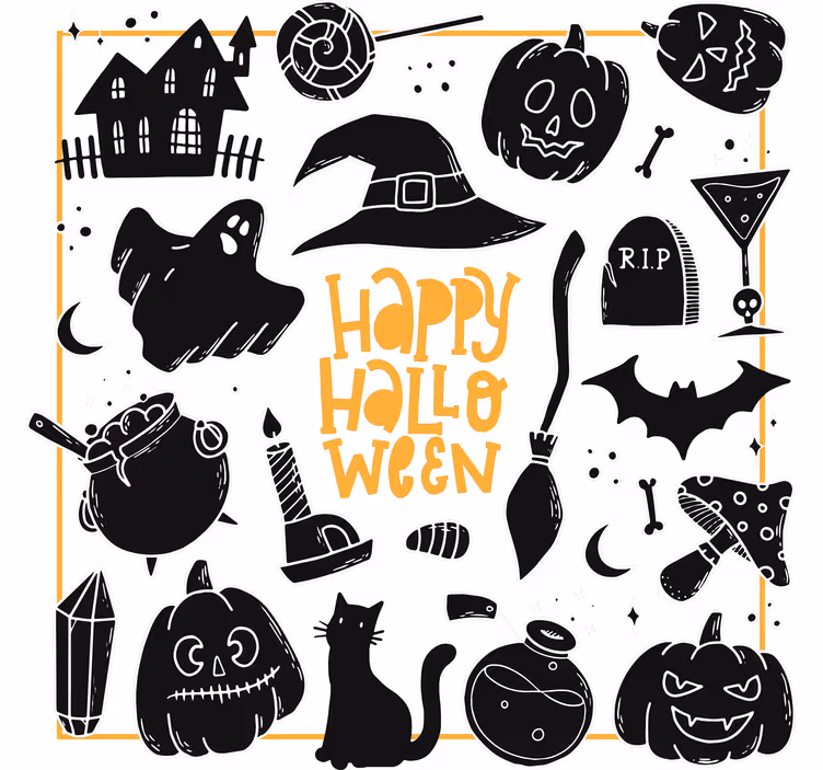 Halloween untersetzer mit gruseligen illustrationen - TenStickers