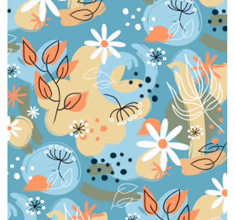 Untersetzer modern mit floralem motiv hintergrund - TenStickers