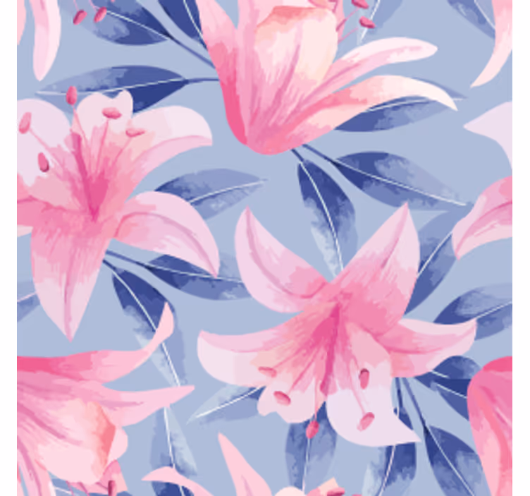 Untersetzer mit floralem muster und pinken lilien - TenStickers