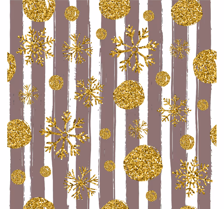 Untersetzer Weihnachten Goldene kugeln und schneeflocken - TenStickers