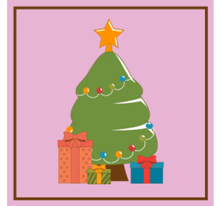 Untersetzer weihnachten dekorative weihnachtsbaum geschenke - TenStickers
