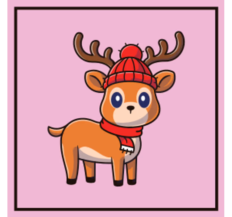 Untersetzer Weihnachten Baby rentier Design mit Namen - TenStickers
