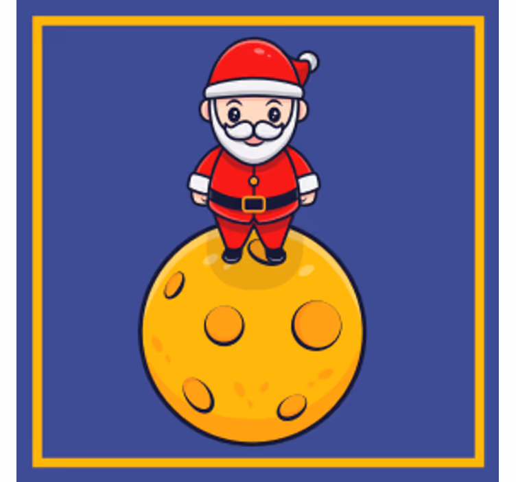 Untersetzer weihnachten santa auf käsekugel - TenStickers