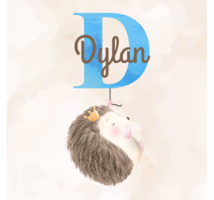 Personalisierte untersetzer igel mit brauner schrift - TenStickers