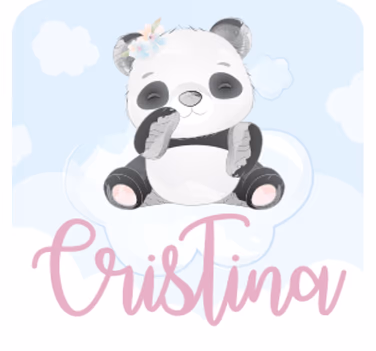 Personalisierte untersetzer mit verspieltem panda-charakter - TenStickers
