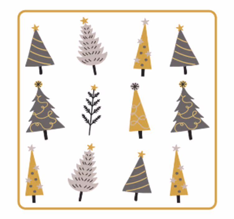 Untersetzer weihnachten stilisierte weihnachtsbäume - TenStickers