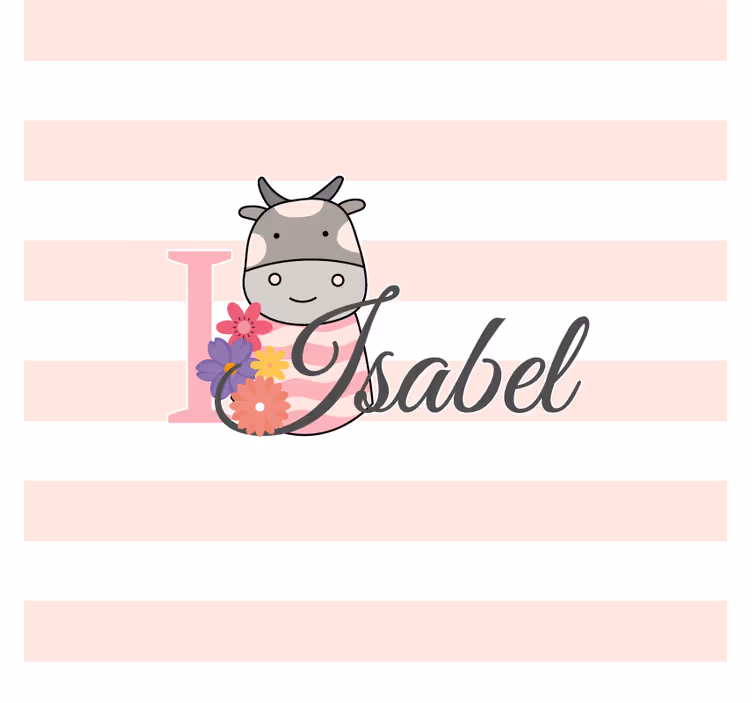 Personalisierte untersetzer mit blumigem kuhdesign - TenStickers