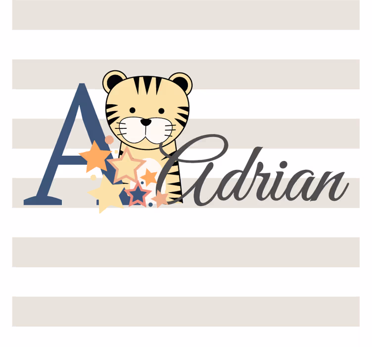 Personalisierte untersetzer mit lustiger tiger-illustration - TenStickers