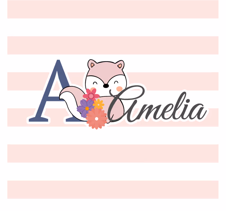 Personalisierte untersetzer mit fuchsillustration - TenStickers