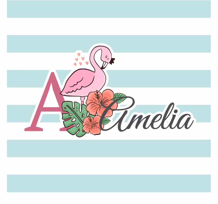 Personalisierte untersetzer mit flamingo blumenmuster - TenStickers