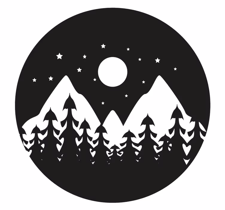 Untersetzer bergnacht landschaft - TenStickers