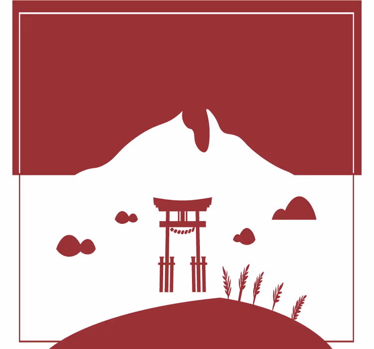 Untersetzer geek berg torii torbogen - TenStickers