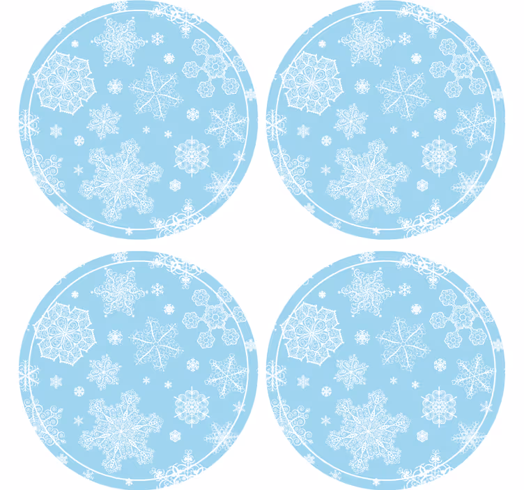 Untersetzer weihnachten schneeflockenmuster kreis - TenStickers