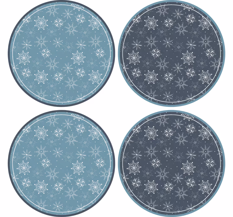 Untersetzer Weihnachten teller mit schneeflockenmuster - TenStickers