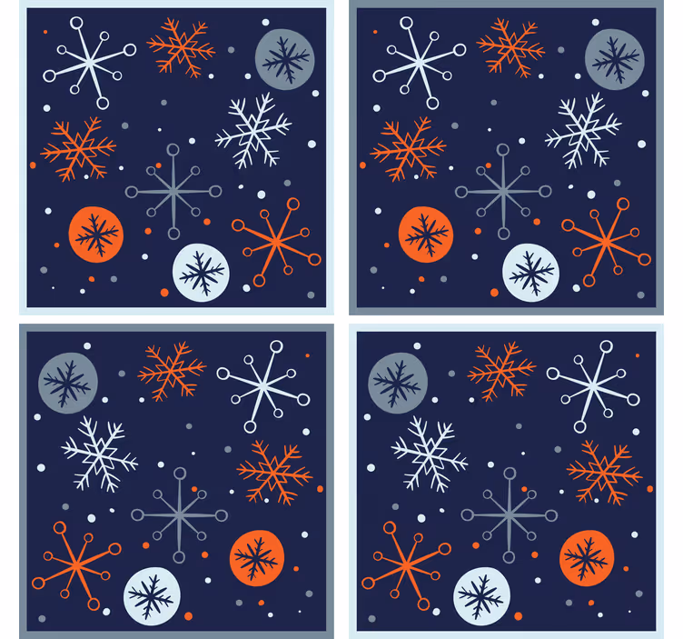 Untersetzer weihnachten mit schneeflocken-muster - TenStickers