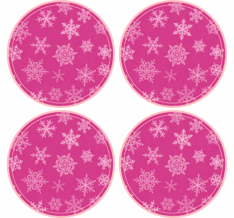 Untersetzer weihnachten runder teller mit schneeflocken - TenStickers