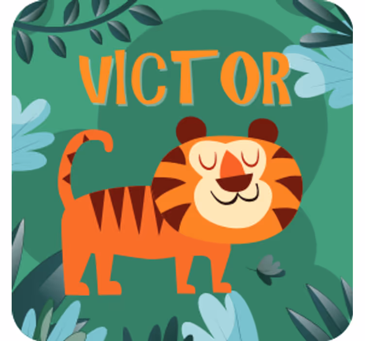 Personalisierte untersetzer mit fröhlichem tigerdesign - TenStickers