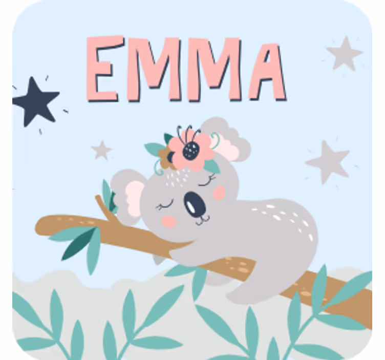 Personalisierte untersetzer mit süßer koala-illustration - TenStickers