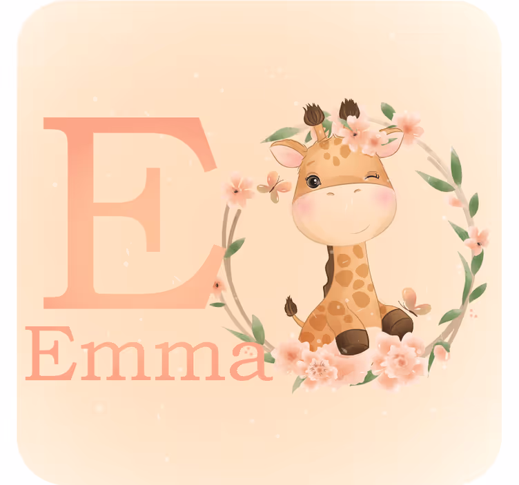 Personalisierte untersetzer mit süßem giraffenmotiv - TenStickers