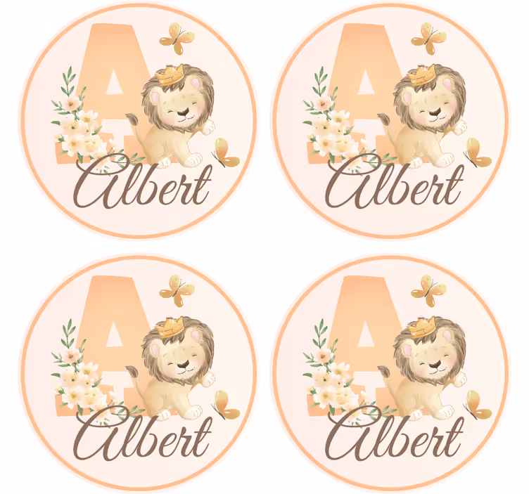 Personalisierte untersetzer mit verspieltem löwendesign - TenStickers